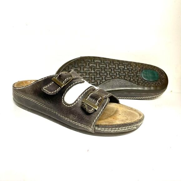 leather slip on slipper birkenstock style - Picture 1 of 13